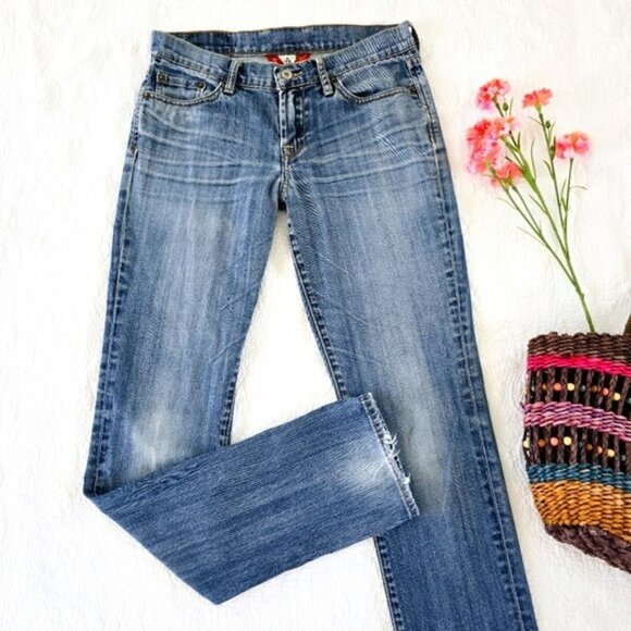Lucky Brand Women's Straight Leg Jeans Size 6 28 Low Rise Blue Denim Retro Y2K - Picture 1 of 16